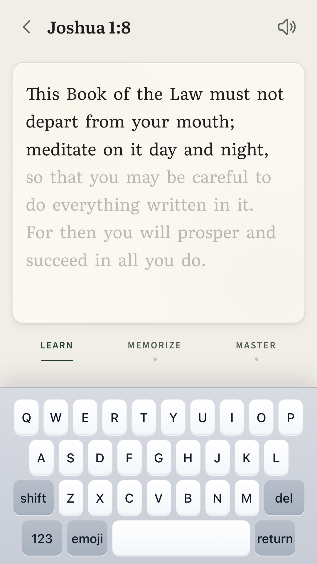 Memorize mode with first-letter typing in rum1n8